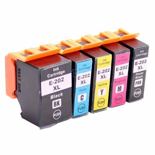 Pack 5 Cartouches Epson 202 XL Kiwi Noir Cyan Magenta Jaune — Expression Premium XP-6000, XP-6100