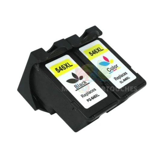 Pack 2 Cartouches Canon PG-545 XL CL-546 XL: PIXMA MG2550, TS3150
