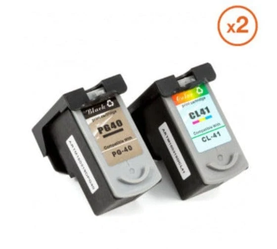 Pack 2 Cartouches Canon PG-40 CL-41: PIXMA MP150, MP450, MX300