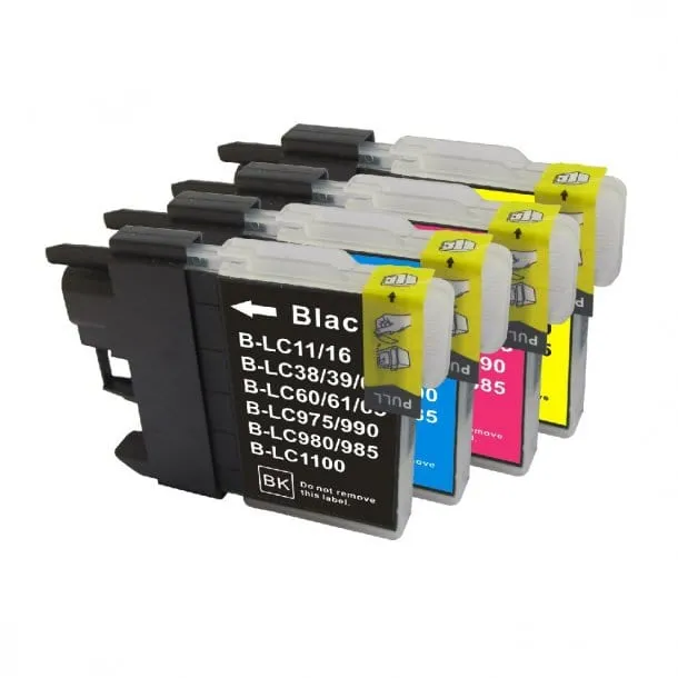 Pack 4 Cartouches Brother LC-980 XL Noir Cyan Magenta Jaune — DCP-145C, MFC-250C
