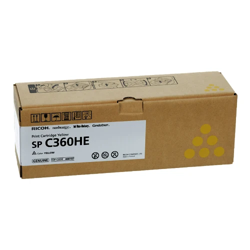 Cartouche de toner d'origine Ricoh SP C360 HE jaune - 408187