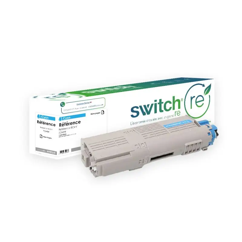 Oki 853 Toner Cyan remanufacturé équivalent à 45862839 · Switch RE