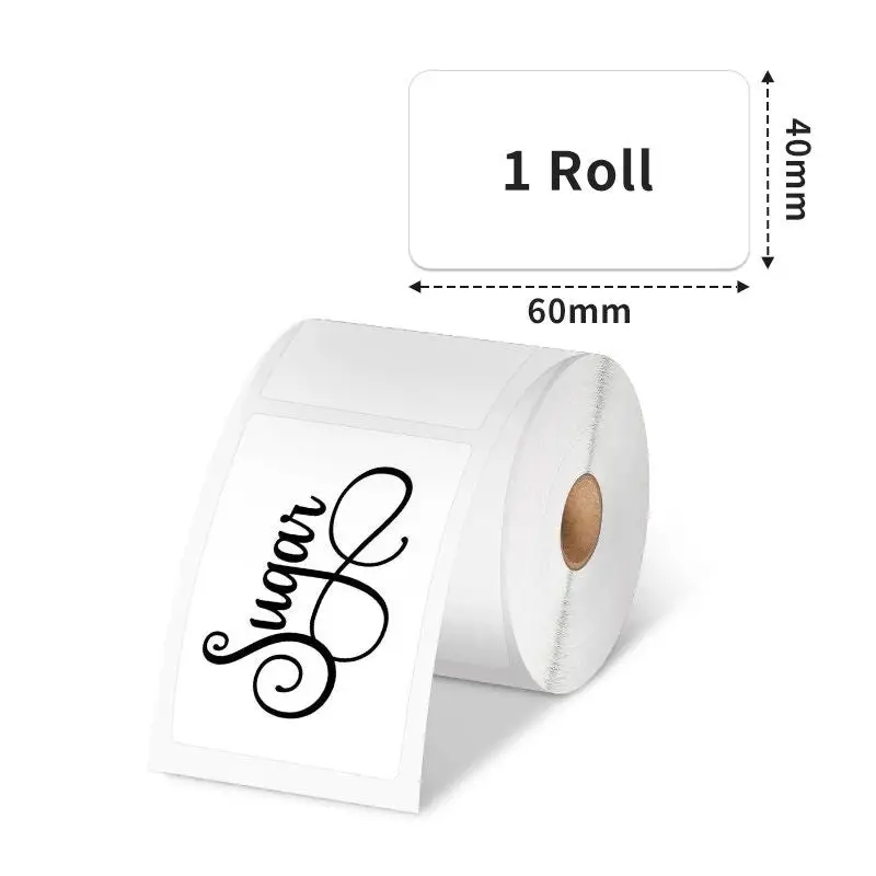 Phomemo - Rouleau étiquettes 40x60mm x 130 - Noir sur Blanc