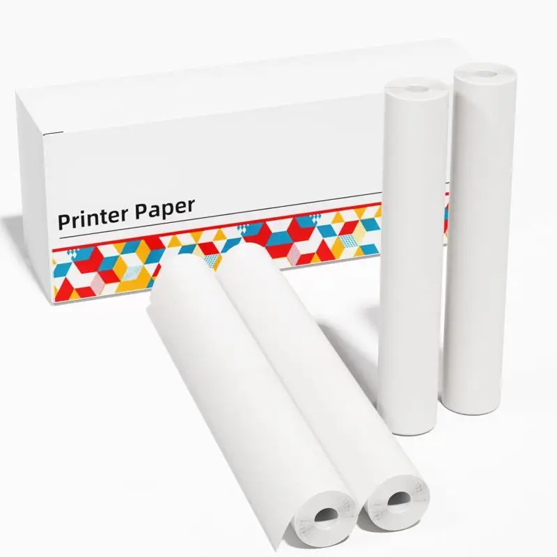 Phomemo - Pack x4 Rouleaux papier Thermique (210mm x 6.5m) - Blanc