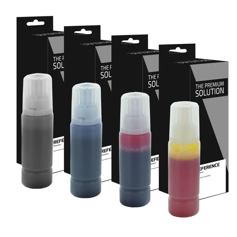 Epson 664 Bouteille encre Pack 4 Couleurs compatible équivalent à C13T66414A, T66424A, T66434A