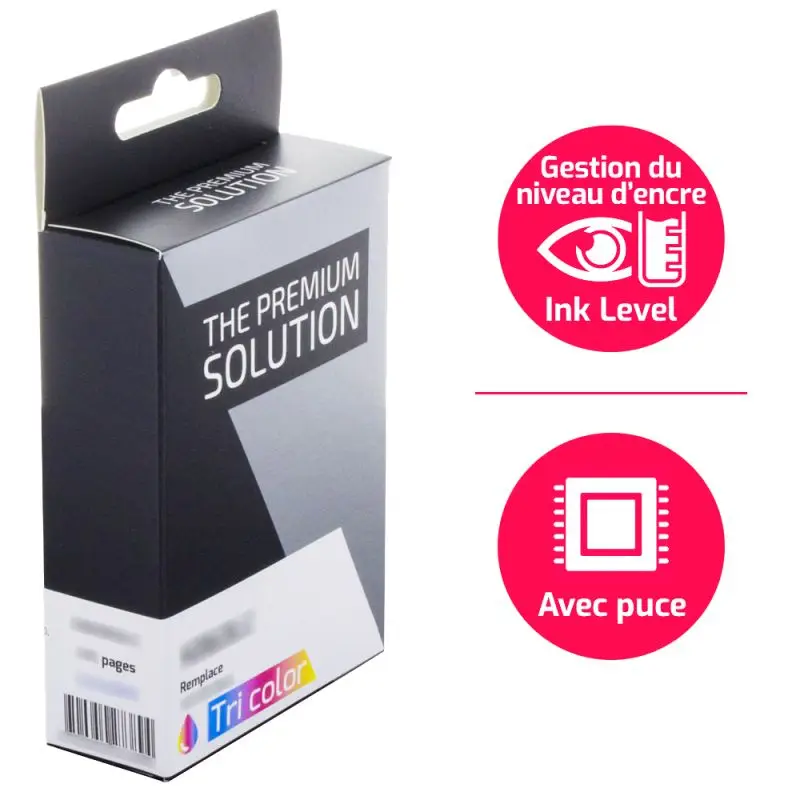 HP 901XL Cartouche Tricolore remanufacturé équivalent à CC656AE avec niveau d encre