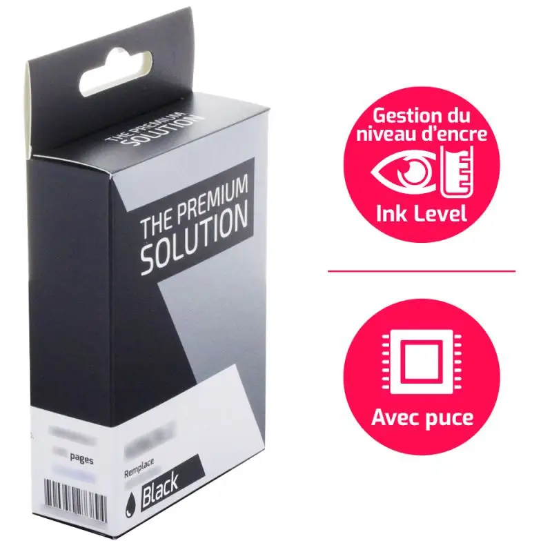 HP 901XL Cartouche Noir remanufacturé équivalent à CC654AE avec niveau d encre