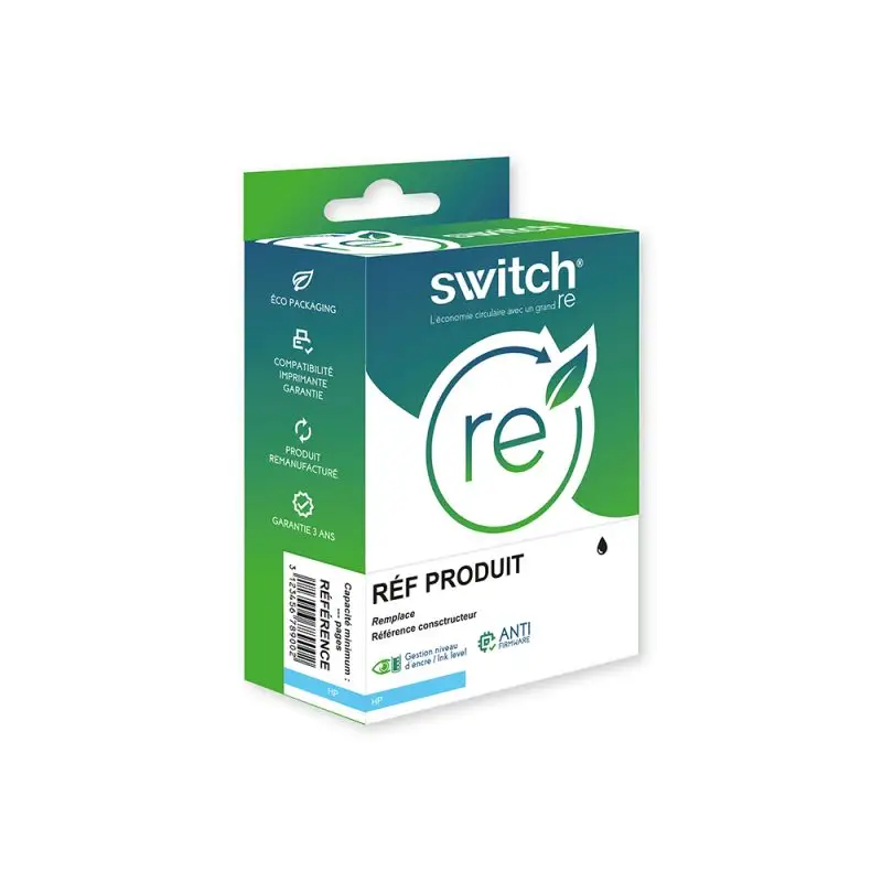 HP 652XL Cartouche Noir remanufacturé équivalent à F6V25AE · Switch RE
