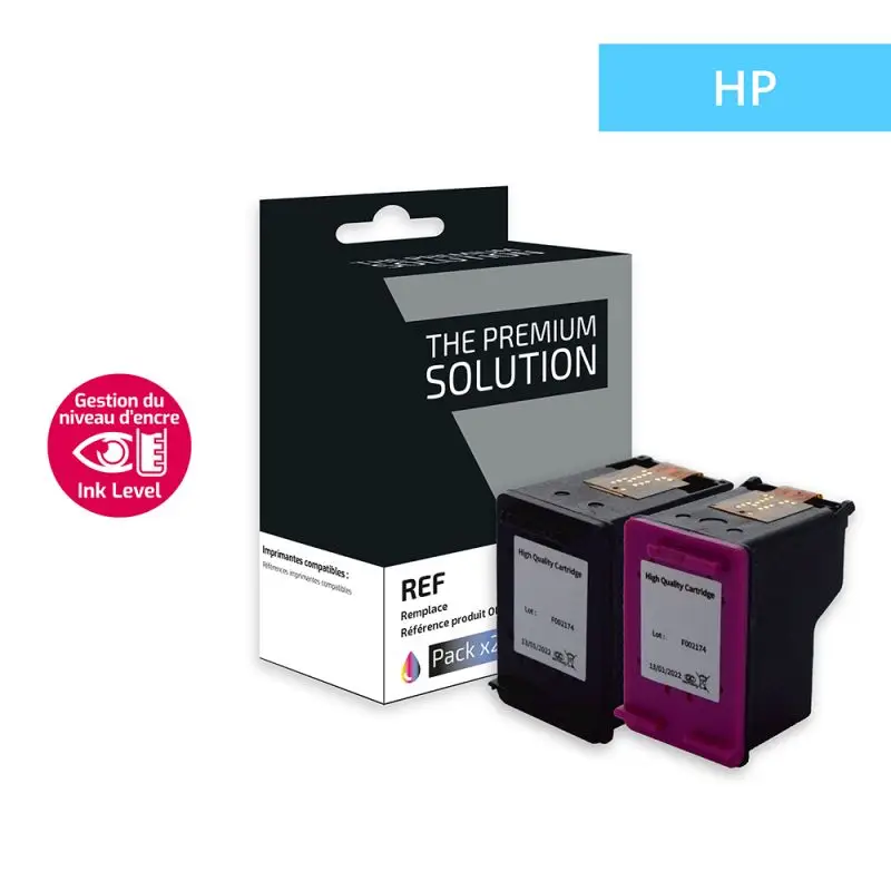 HP 650XL Cartouche Pack 4 Couleurs remanufacturé équivalent à CZ101AE, CZ102AE