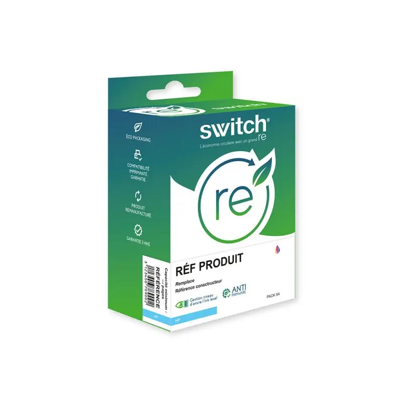 HP 350/351 Cartouche Pack 4 Couleurs remanufacturé équivalent à CB335EE, CB337EE · Switch RE
