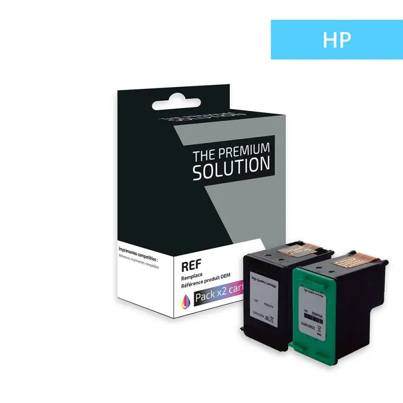 HP 338/343 Cartouche Pack 2 Couleurs remanufacturé équivalent à C8765EE, C8766EE