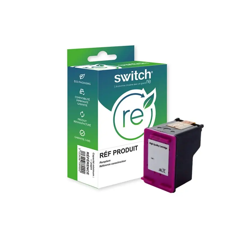 HP 301 Cartouche Tricolore remanufacturé équivalent à CH562EE · Switch RE