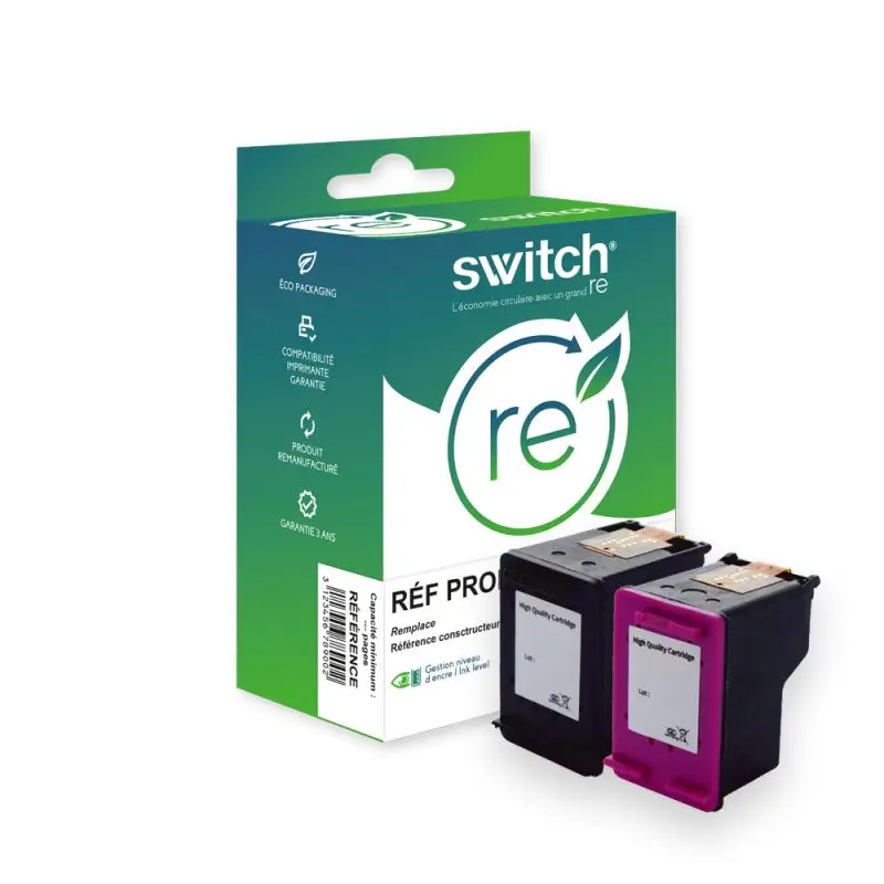 HP 300XL Cartouche Pack 4 Couleurs remanufacturé équivalent à CC641EE, CC644EE · Switch RE