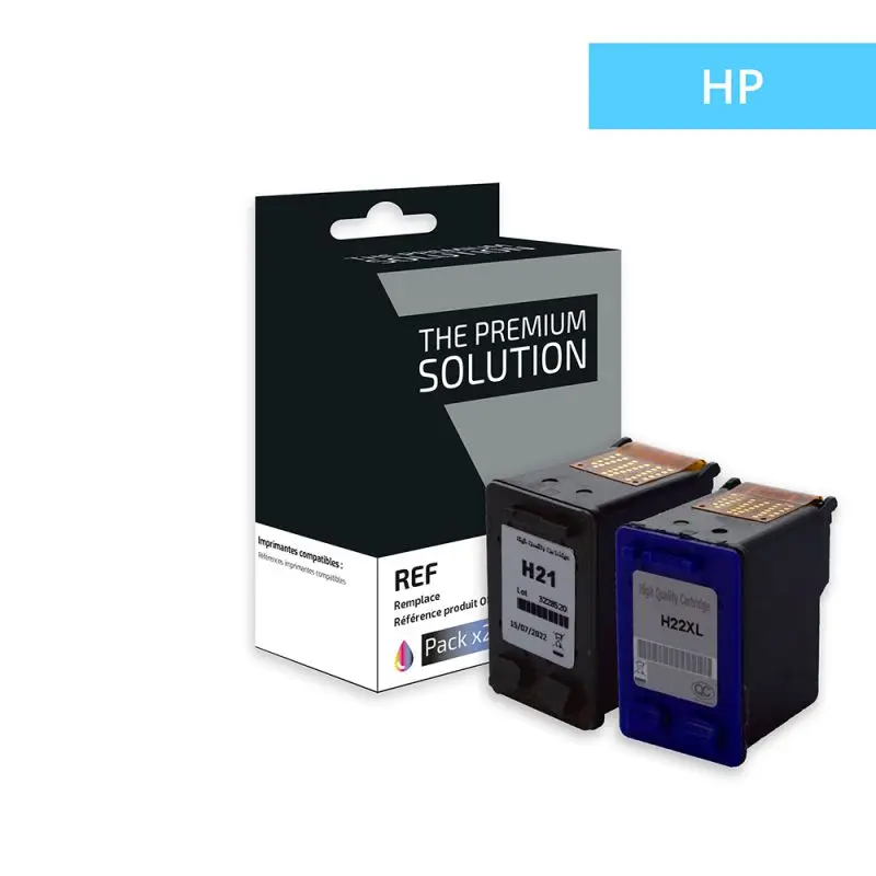 HP 21/22 Cartouche Pack 4 Couleurs remanufacturé équivalent à C9351CE, C9352CE