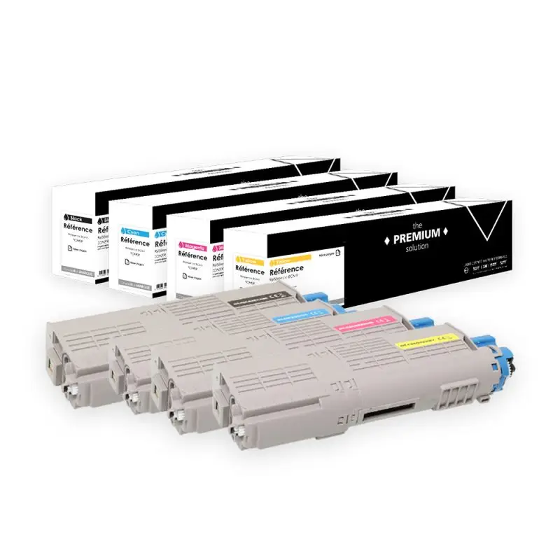 OKI C5800 Toner Pack 4 Couleurs compatible équivalent à 43324424, 43324423, 43324422