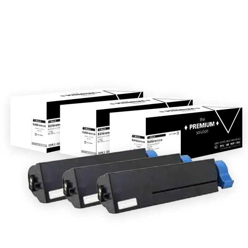 OKI B412, 432 Toner Pack 3 Noir compatible équivalent à 45807106