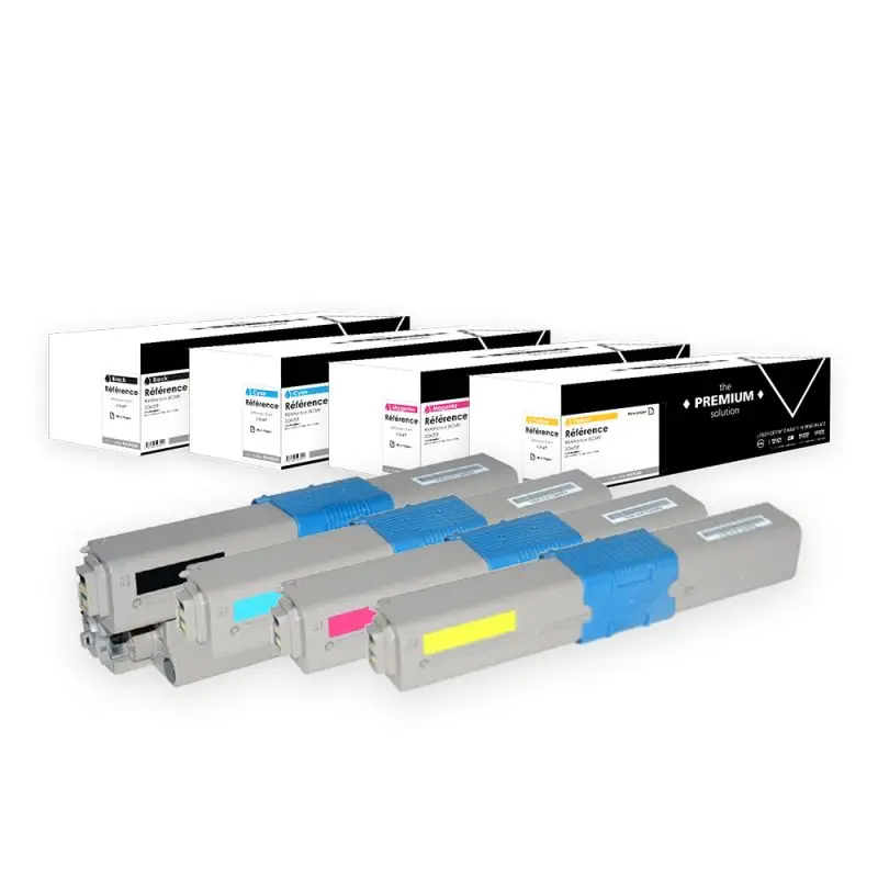 OKI C332 Toner Pack 4 Couleurs compatible équivalent à 46508712, 46508711, 46508710
