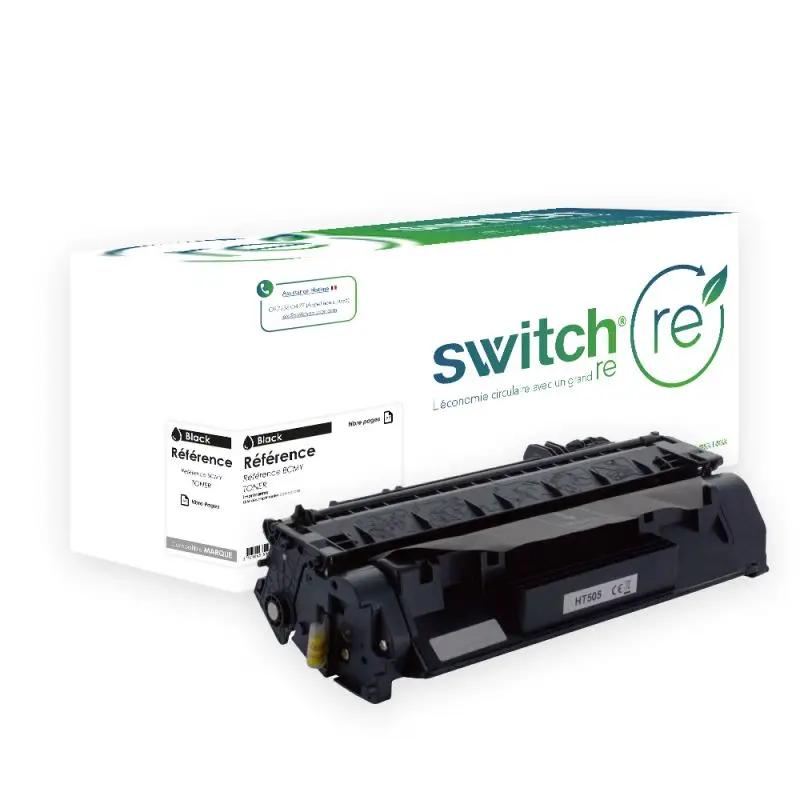 HP 05A Toner Noir remanufacturé équivalent à CE505A, CF280A · Switch RE