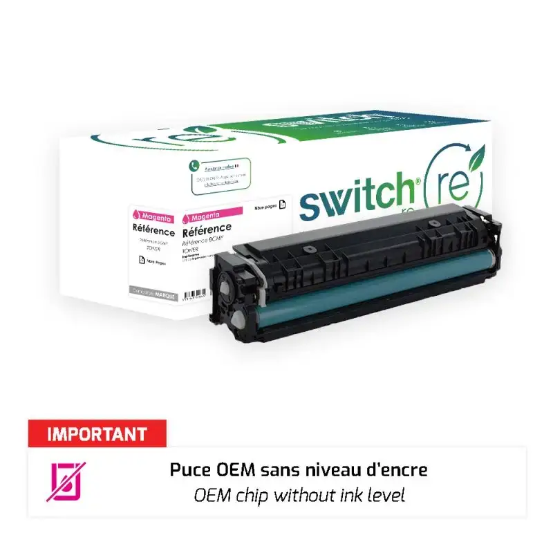 HP 415X Toner Magenta remanufacturé puce OEM équivalent à W2033X · Switch RE