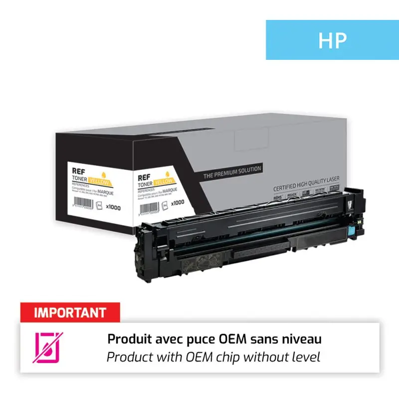 HP 216A Toner Jaune remanufacturé puce OEM équivalent à W2412A