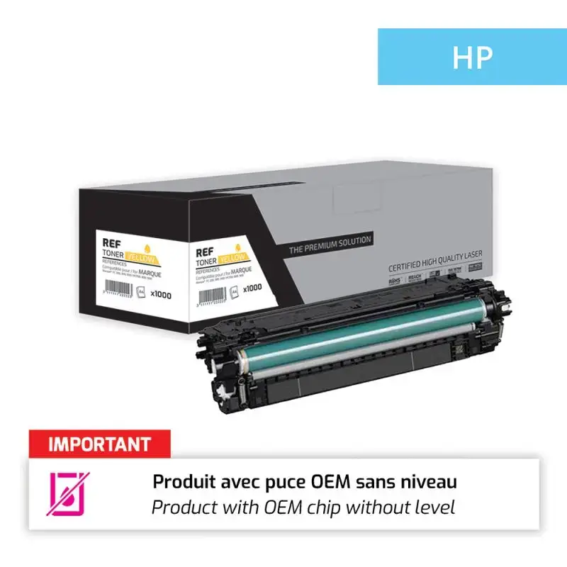 HP 212X Toner Jaune remanufacturé puce OEM équivalent à W2122X