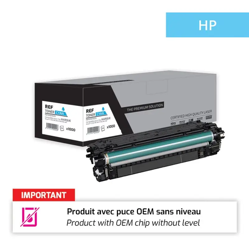 HP 212X Toner Cyan remanufacturé puce OEM équivalent à W2121X
