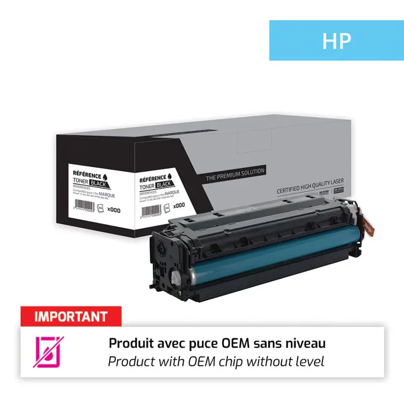 HP 207X Toner Noir remanufacturé puce OEM équivalent à W2210X