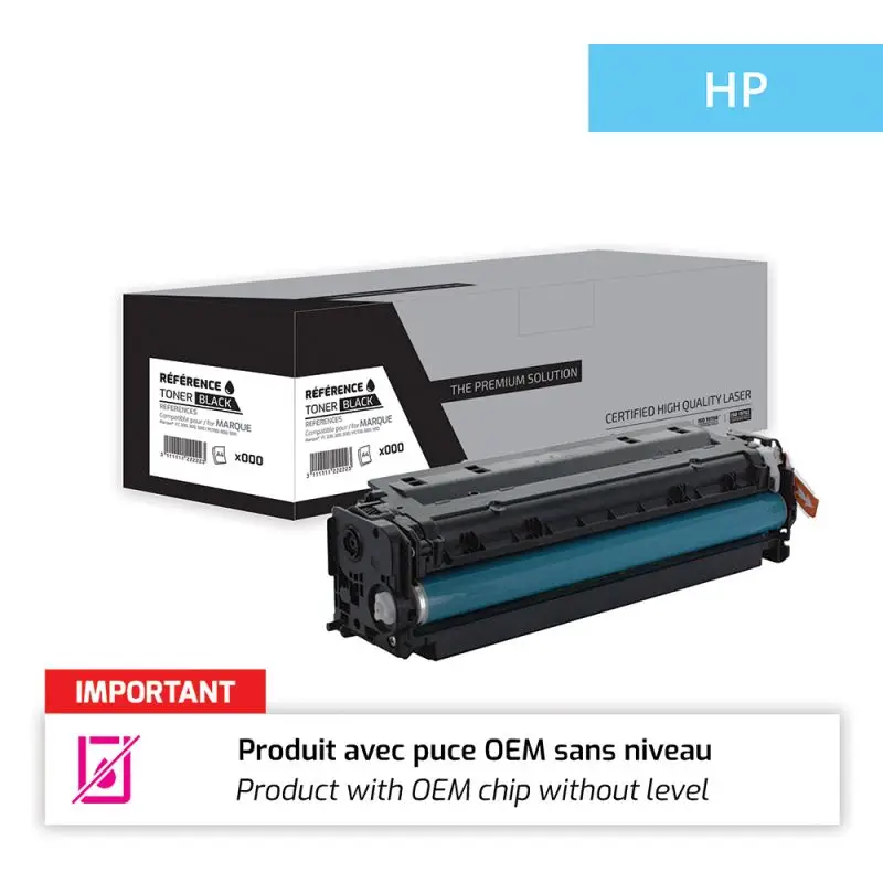 HP 207A Toner Noir remanufacturé puce OEM équivalent à W2210A