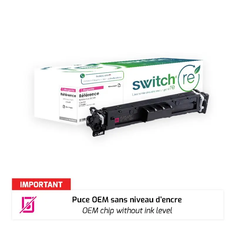 Canon 069H Toner Magenta remanufacturé puce OEM équivalent à 5096C002 · Switch RE