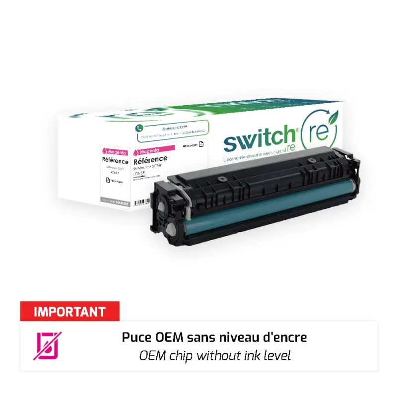 Canon 055H Toner Magenta remanufacturé puce OEM équivalent à 3018C002 · Switch RE
