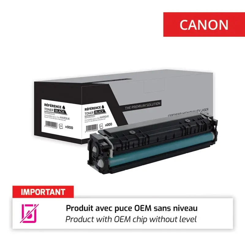 Canon 055H Toner Noir remanufacturé puce OEM équivalent à 3020C002