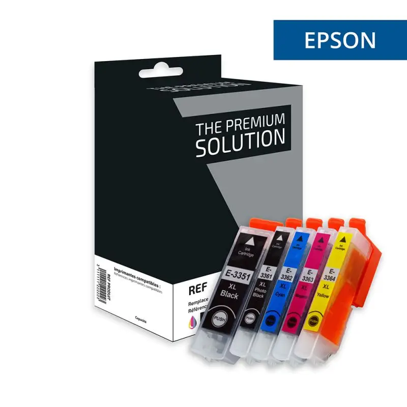 Epson 33XL Orange Cartouche Pack 4 Couleurs compatible équivalent à C13T33574012