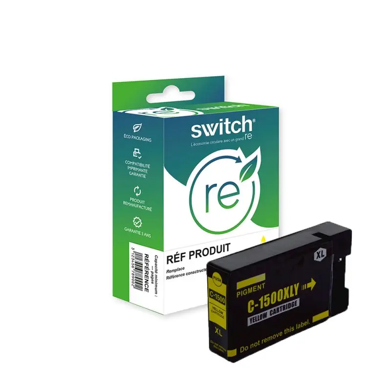 Canon 1500XL Cartouche Jaune remanufacturé équivalent à PG-1500, 9195B001 · Switch RE