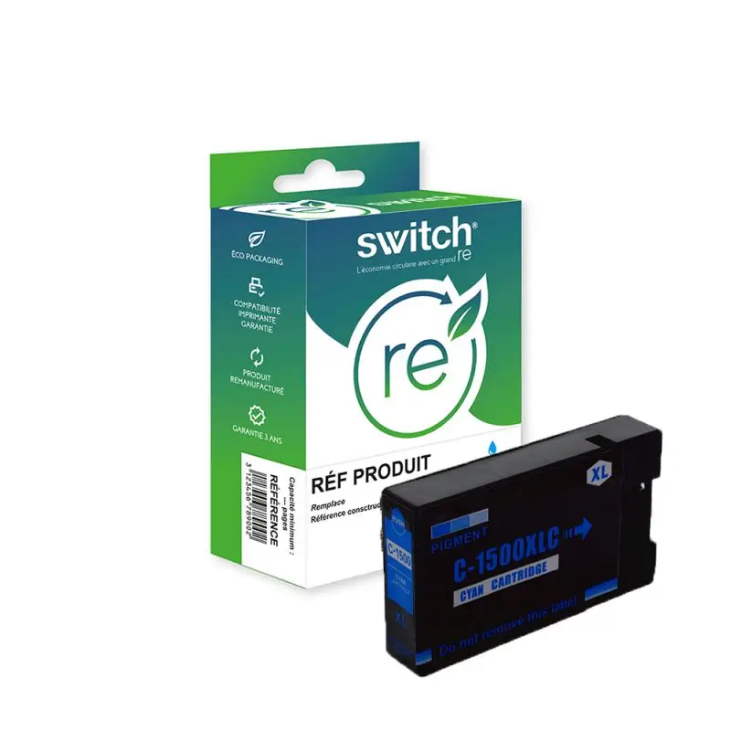 Canon 1500XL Cartouche Cyan remanufacturé équivalent à PG-1500, 9193B001 · Switch RE