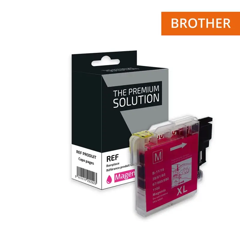 Brother 980/1100 Cartouche Magenta compatible équivalent à LC980, LC1100M