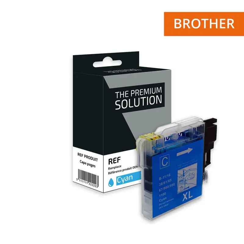 Brother 980/1100 Cartouche Cyan compatible équivalent à LC980, LC1100C
