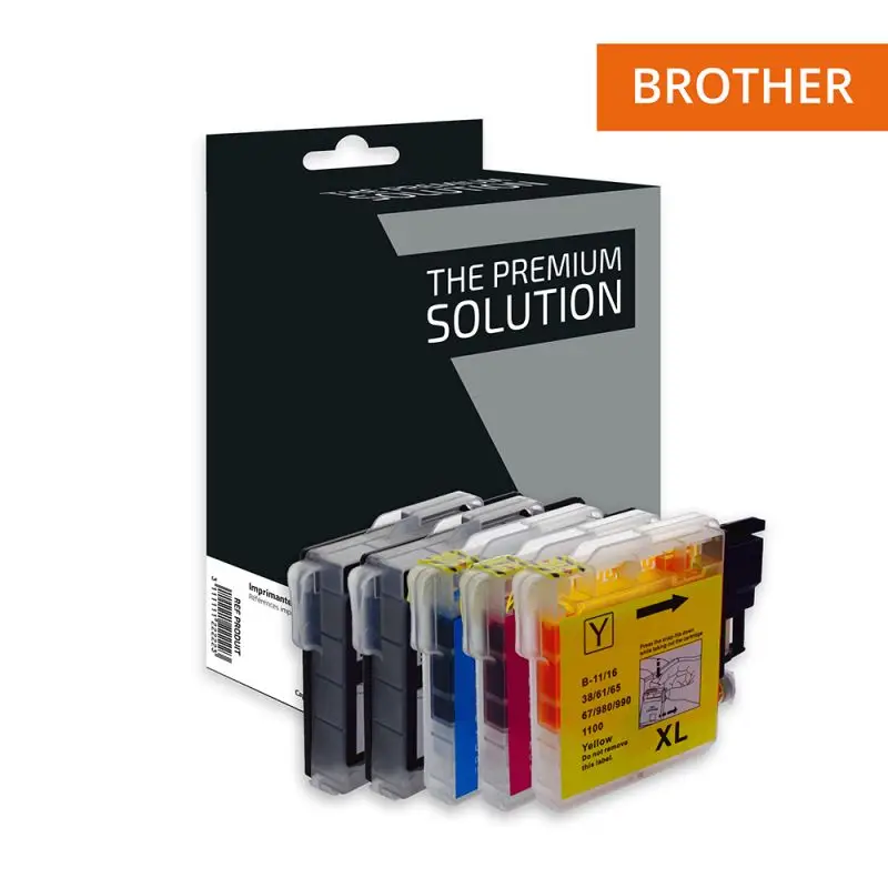 Brother 980/1100 Cartouche Pack 4 Couleurs compatible équivalent à LC980, LC1100