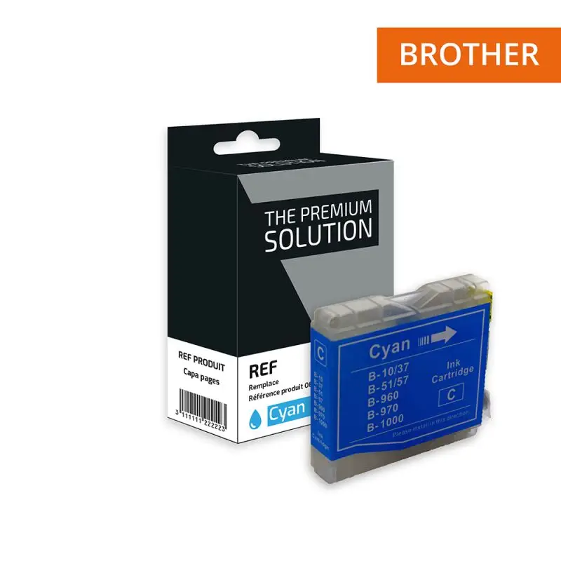 Brother 970/1000 Cartouche Cyan compatible équivalent à LC970, LC1000C