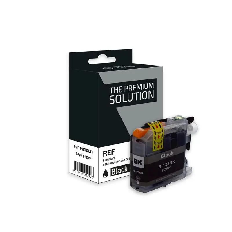 Brother 123 Cartouche Noir compatible équivalent à LC121, 123B