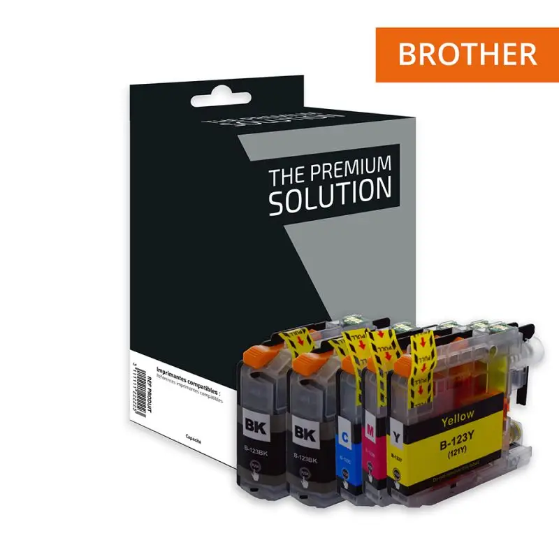 Brother 123 Cartouche Pack 4 Couleurs compatible équivalent à LC123