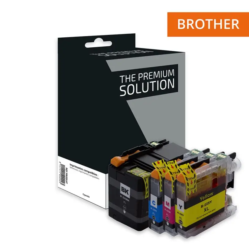 Brother 225/229 Cartouche Pack 4 Couleurs compatible équivalent à LC225, 229