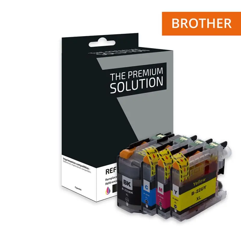 Brother 22U Cartouche Pack 4 Couleurs compatible équivalent à LC22U