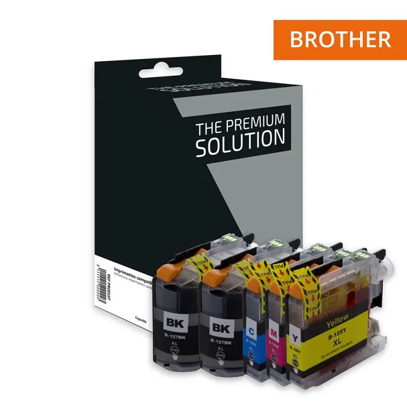Brother 125/127 Cartouche Pack 5 Couleurs compatible équivalent à LC125, 127